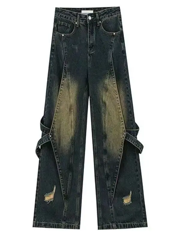 جينز أمريكي عتيق الطراز بخصر مرتفع للنساء، فضفاض ونحيف، بساق مستقيمة صغيرة وواسعة، مناسب للارتداء اليومي في جميع المواسم