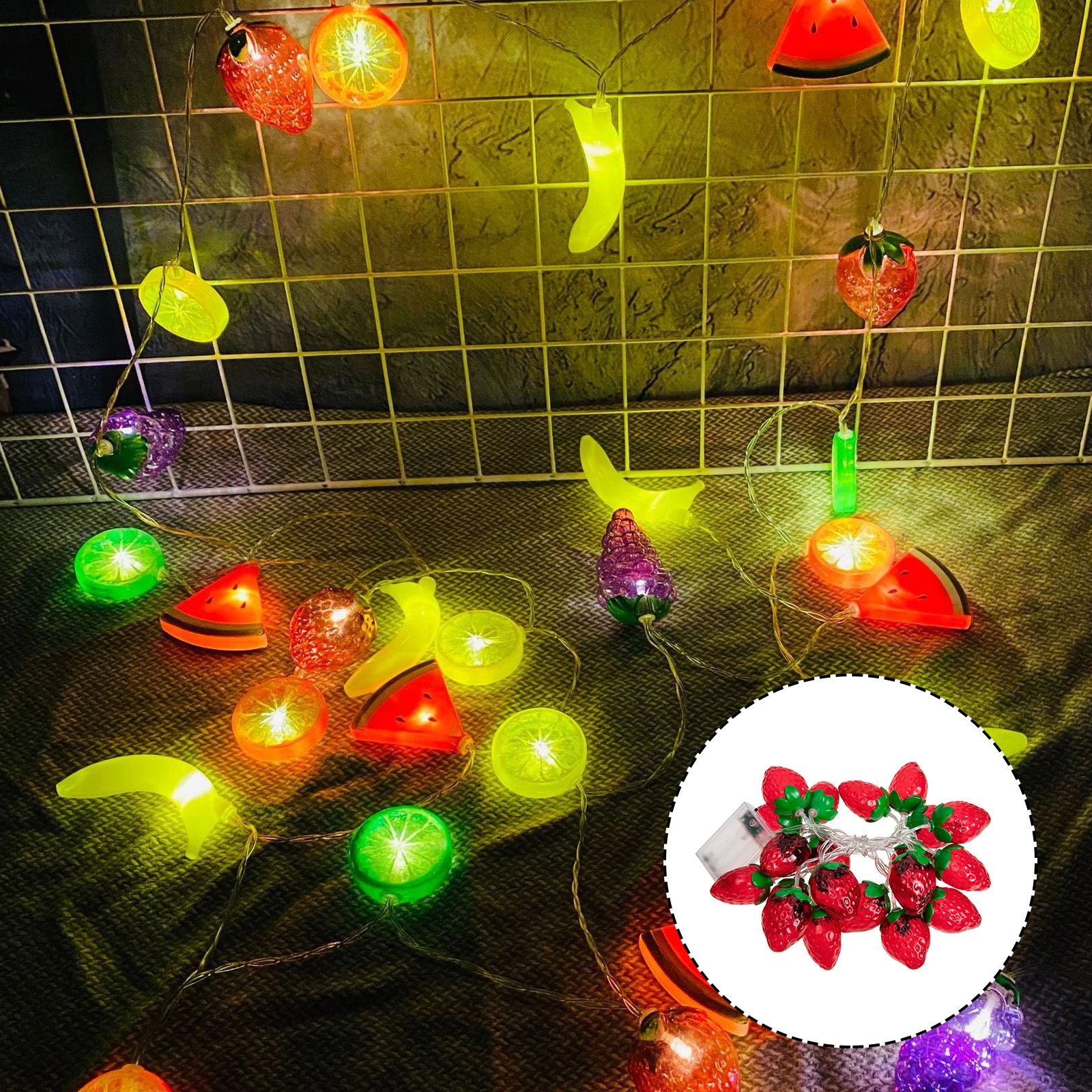 

Strawberry Light Decor Fruit Modeling Led String Lamp For Party Garden Fence Porch Decoration Home Use Scene Adornment