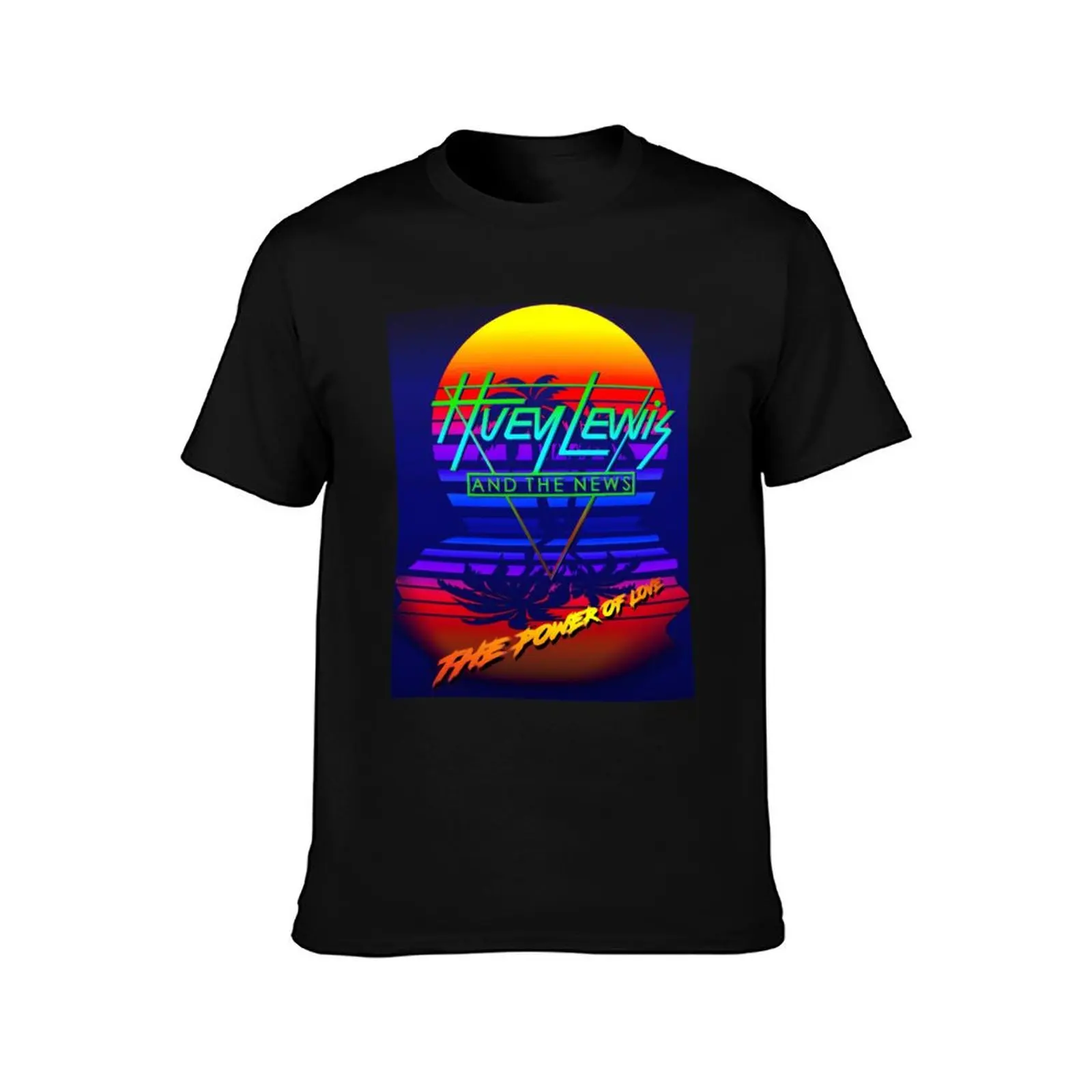Huey Lewis The Power Of Love Retro 80s Synthwave Homage Classic T-Shirt Fashion Pattern Printed Tee Shirt