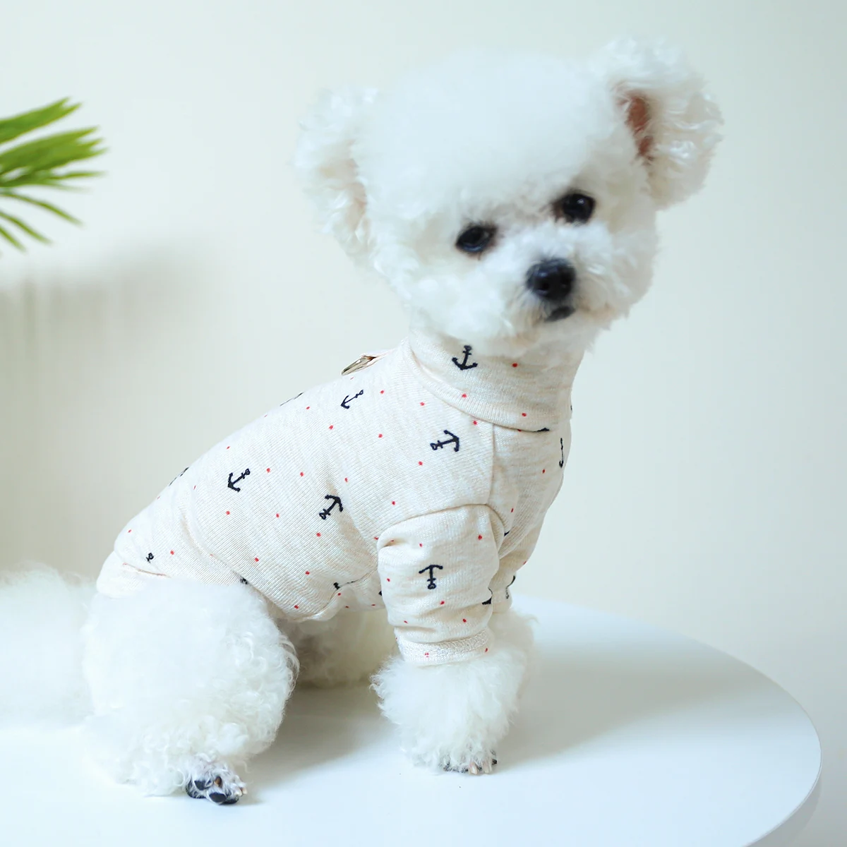 1PC Pet Clothing Dog Cat Spring and Autumn Thin Boat Anchor Pullover Elastic Pajamas With Drawstring Buckle For Small Medium Dog