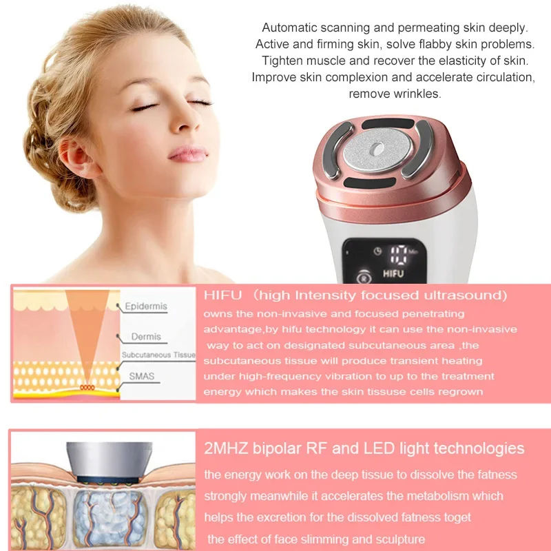 Upgraded Mini Ultrasonic Face Machine for Home Use with EMS LED Professional Machine Face Lift To Remove Wrinkles