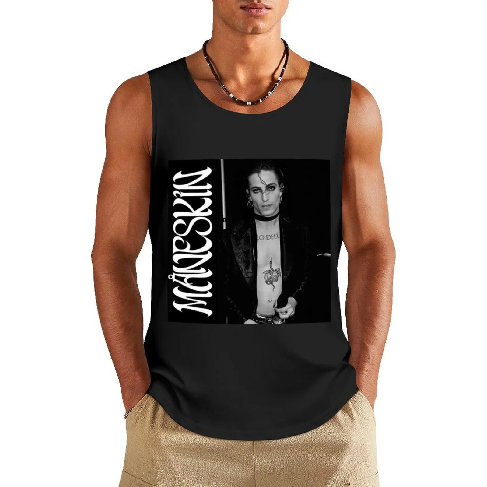 Damiano David Maneskin Tank Top Sleeveless top sleeveless jackets Sportswear for men