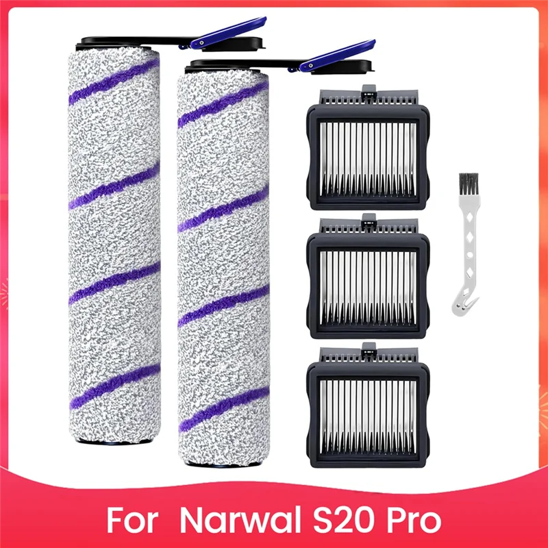 ABVJ-Accessori di ricambio per Narwal S20 Pro: include spazzole a rullo e filtri HEPA per aspirapolvere a umido e a secco