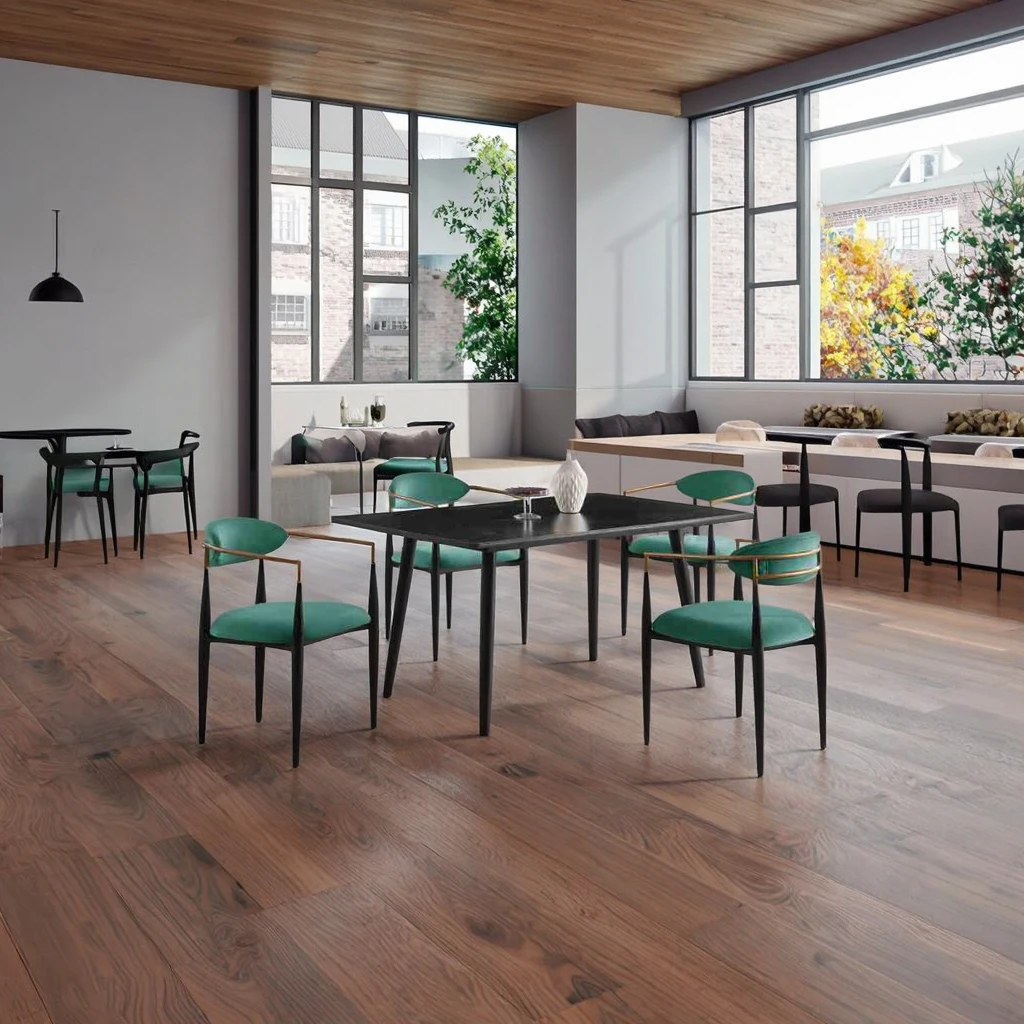 2025 Hot Sales Dining Sintered Stone Table And Chairs Fabric Upholstered Stylish Furniture