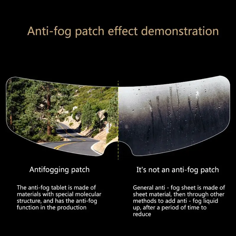 Película anti-chuva para capacete Y1UB, adesivo resistente à neblina para lentes capacete motocicleta