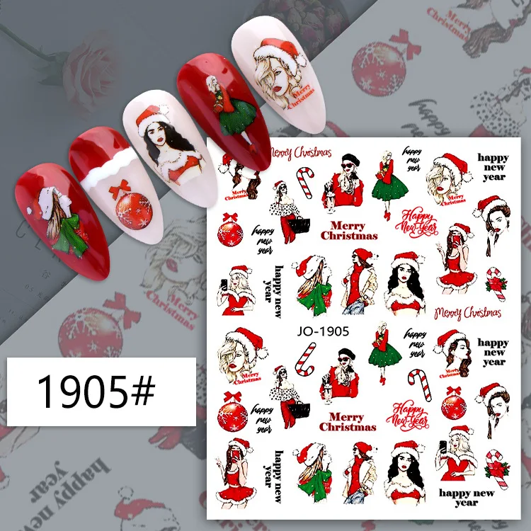 Factory Sale Christmas Nail Sticker For Manicure Art With Self Adhesive Foil 500packs/Lot Free Shipping