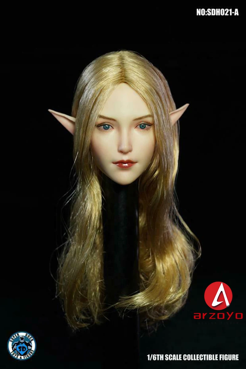 IN STOCK SUPER DUCK SDH021 1/6 Female Elf Ears Head Sculpt Carving Fit 12" Soldier Pale Skin Action Figure Body Model Dolls