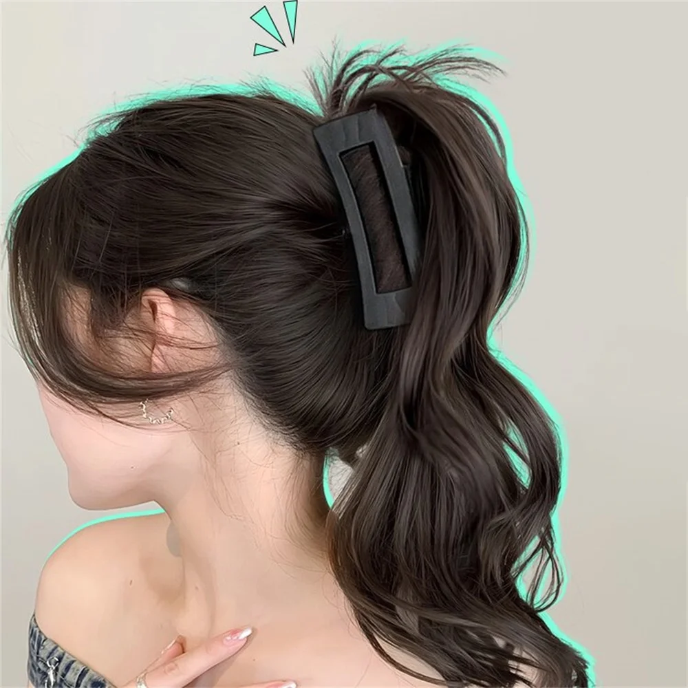 Perruque synthétique Y2K Hotties pour filles, longue, moelleuse, bouclée, queue de cheval haute, Extensions de cheveux élégantes pour femmes, demi-cascade à clipser