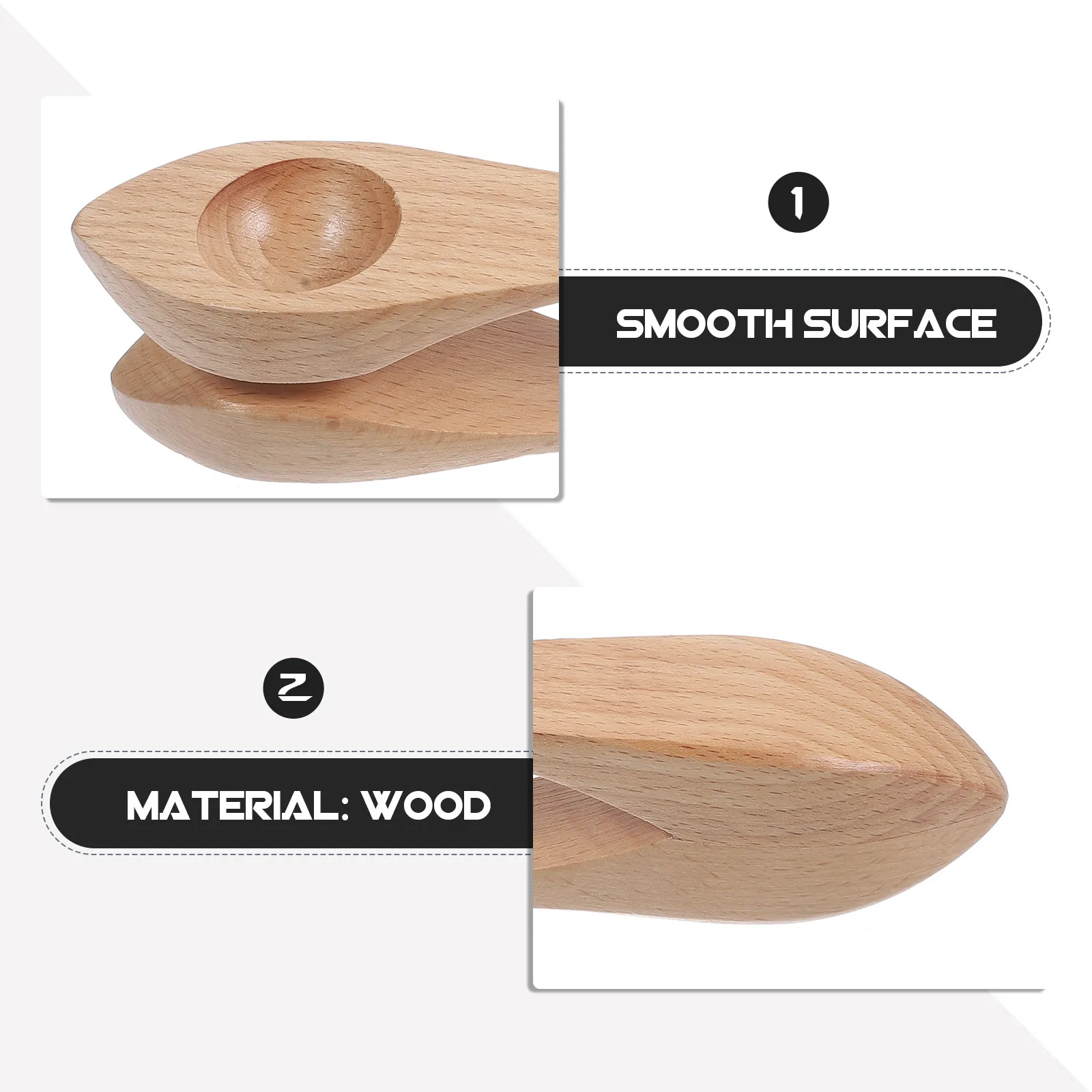 Wooden Musical Spoon Kid Performance Instrument Natural Wood Material Simple Design Children Percussion Instrument Early