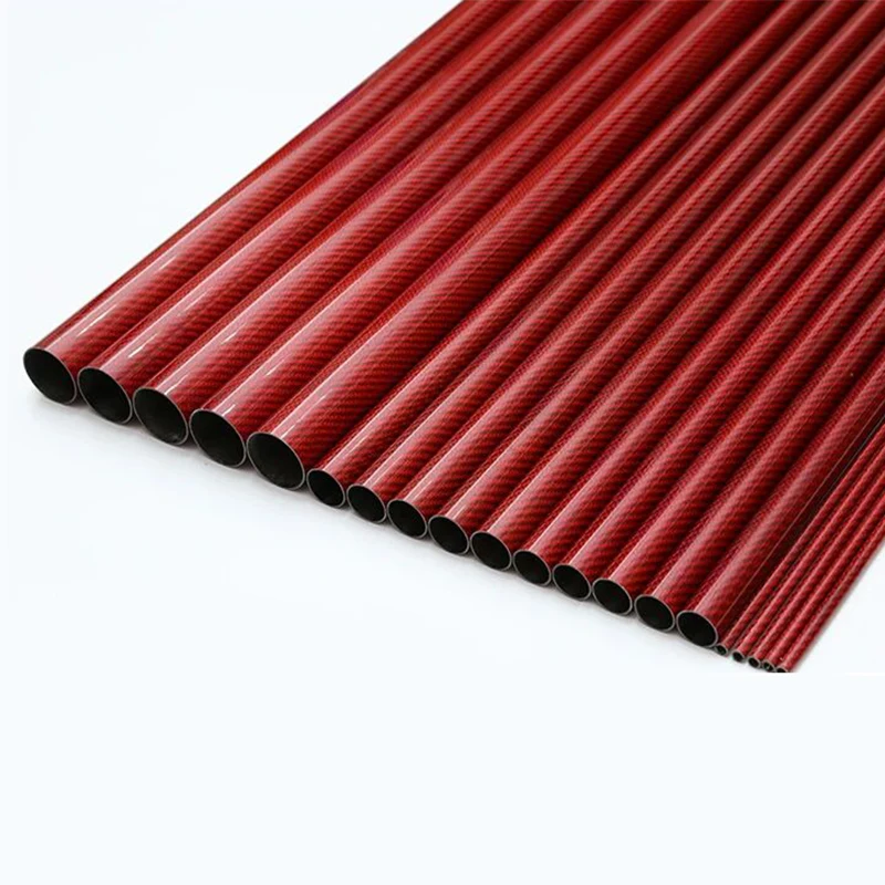 2PCS 3K Carbon Fiber Colored Tube High Composite Hardness Material Glossy Diameter 6mm~16mm Length 500mm DIY For RC Airplane