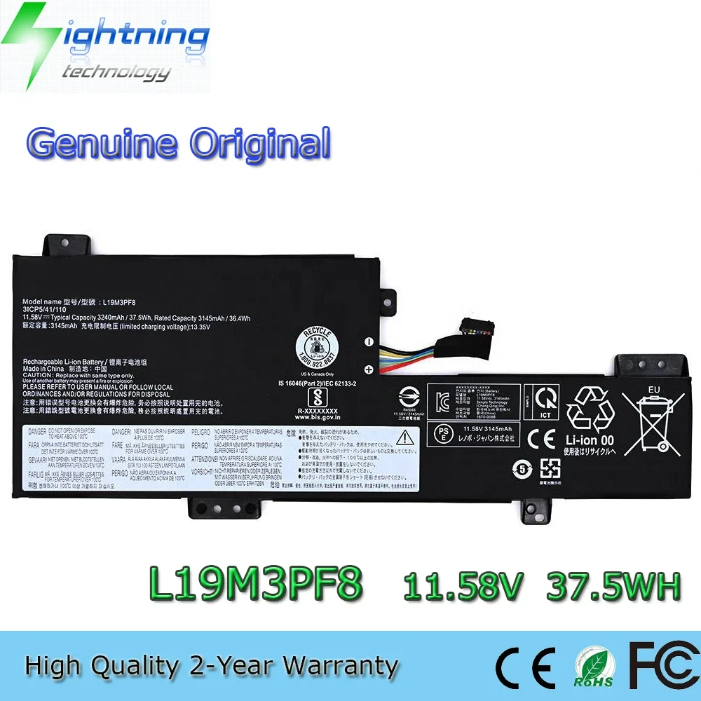 

New Genuine Original L19M3PF8 11.58V 37.5Wh Laptop Battery for Lenovo IdeaPad Flex 3-11IGL05 L19C3PF8 etc.