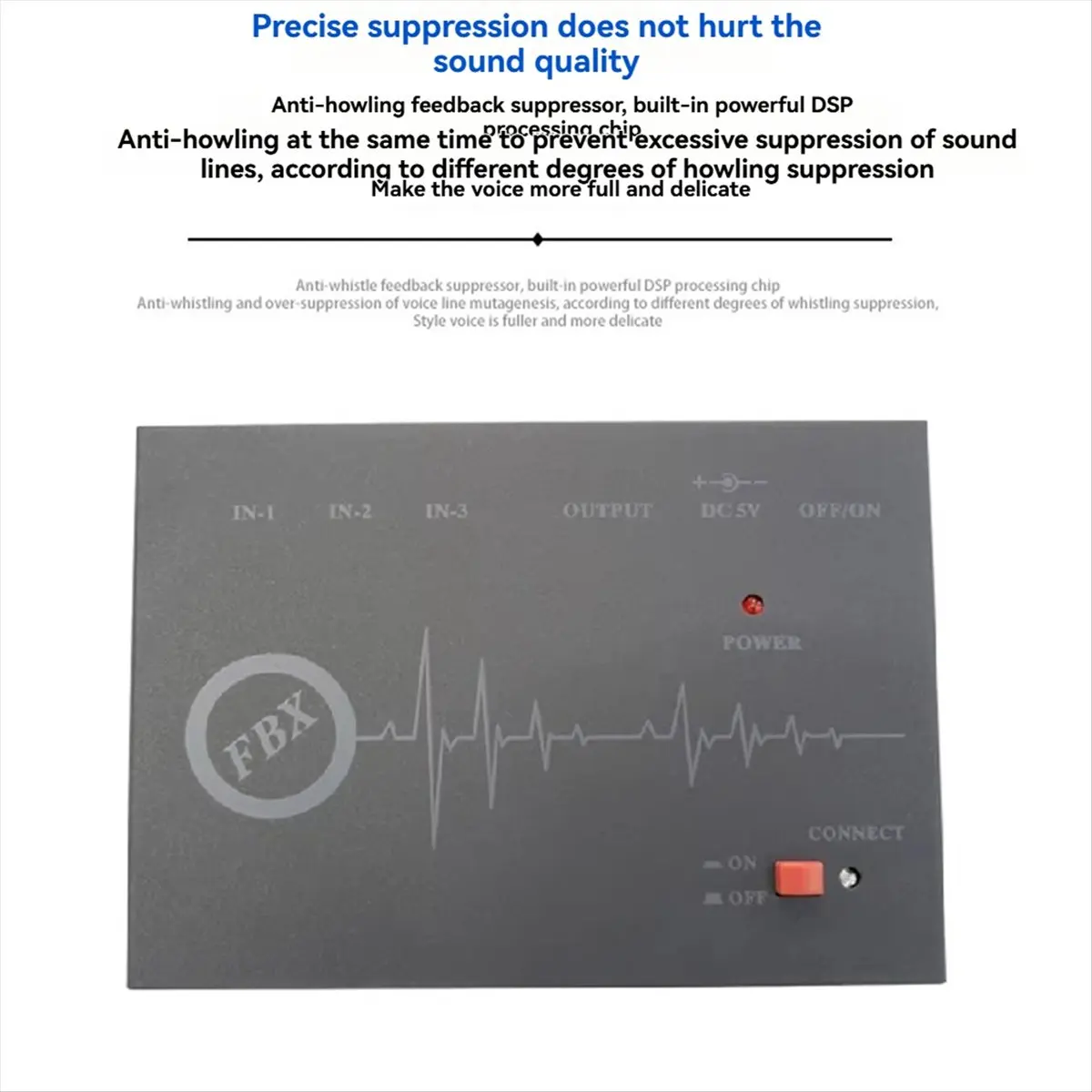 ABIU YP-3 3 Channels Microphone Anti-Howling Device, Front Stage Effector,Suppressor Frequency Shift Equalizer