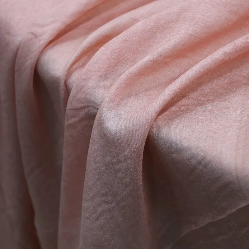 12MM natural silk tussah dirt-dyed and stir-fried fabric spring summer thin transparent artistic style clothing design