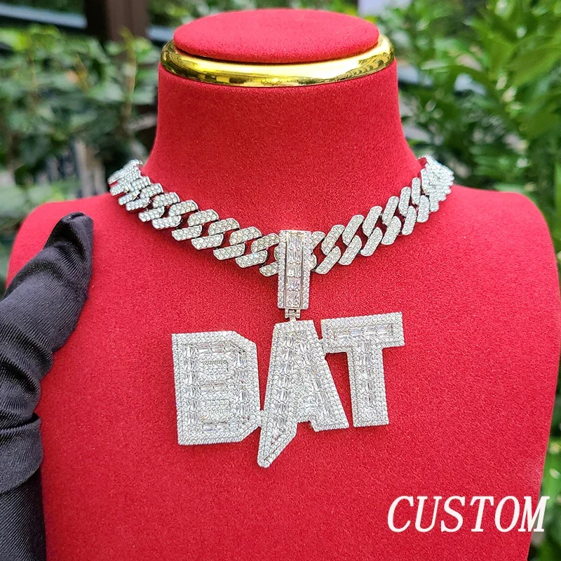 

Custom Script Font Name Necklace for Women Iced out Cubic Zircon Charm Personalized Fashion Jewelry Gift