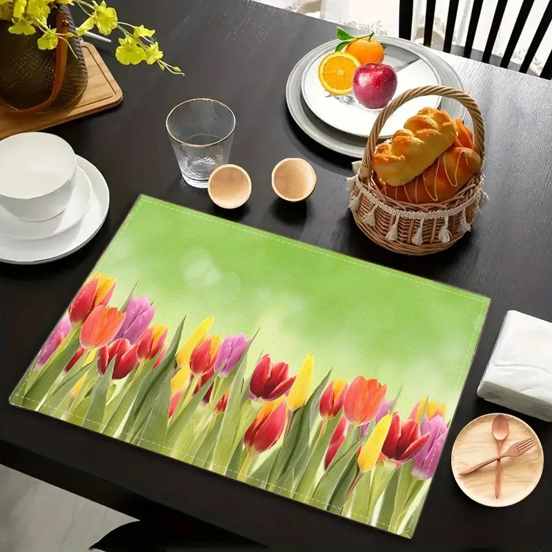 Wood Grain Placemat Natural Texture Rustic Wooden Dining Table Mat Heat Resistant Kitchen Decor Home Party Tableware Set Gift - view 2