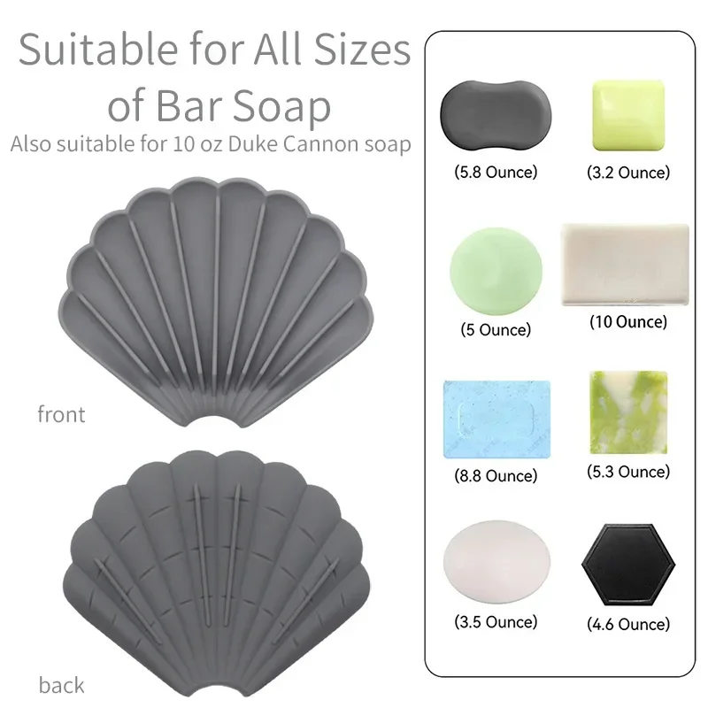 1pc Soft Silicone Soap Dish Tray Self Draining Soap Container Soap Drain Storage Rack Holder For Home Bathroom Accessories