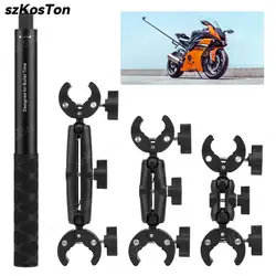 Adaptador de montaje de abrazadera de cámara Super, soporte de doble cabeza para motocicleta, palo de Selfie, GoPro 13, 12, 11, 10, 9, DJI Action 5 Pro