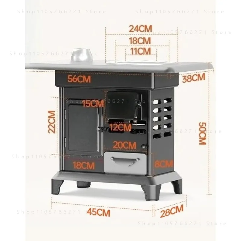 Firewood heating stove in winter indoor household new rural firewood and coal dual-purpose smokeless heating charcoal stove