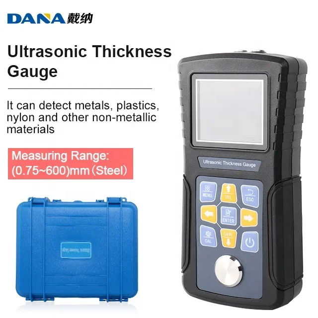 Ultrasonic Thickness Gauge Width Measuring Instrument Steel Metal Plastic Ceramics Glass Composites Epoxies Pipe FRP