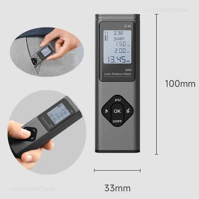 Xiaomi RONGUAN 2 in 1 Laser Rangefinder Cross Line Casting LR1 Digital Inclinometer Angle Measure Laser Level Ruler 40M Measure