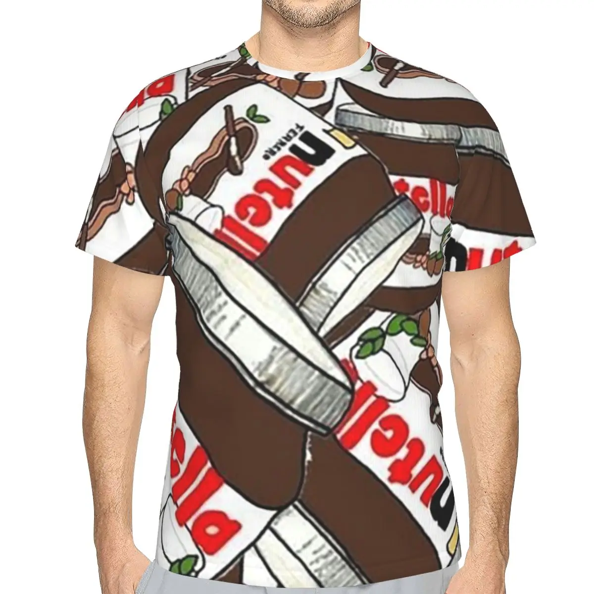 Jar Of Nutella Chocolate 100% Cotton T-Shirt Men'sFashion T Shirts Men O-Neck Short Sleeve