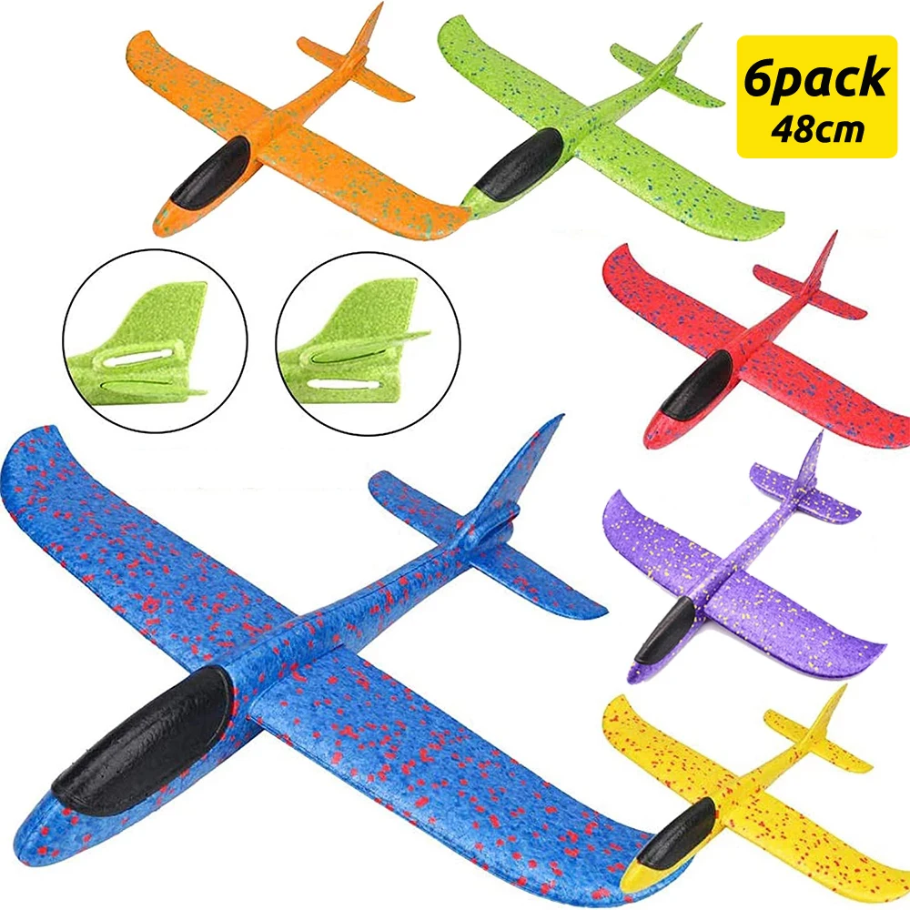 EPP Foam Throwing Flying Airplane Aircraft Hand Launch Free Fly Plane Hand Throw Plane Puzzle Model Toys for Kids 36cm48CM