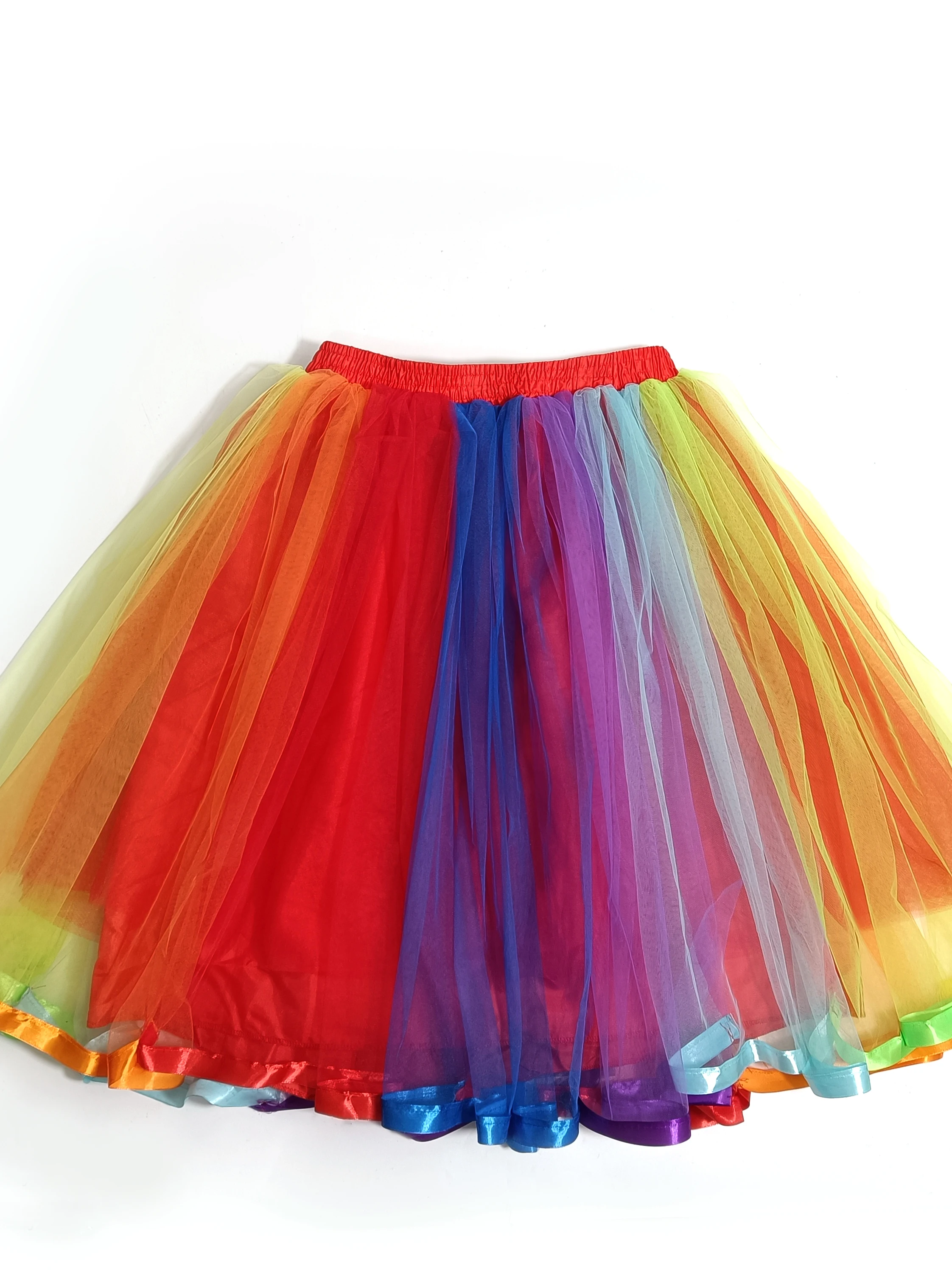 

Adult Women's Rainbow Tulle Skirt Mid-Length Puffy Skirt loween Par Performance Skirt Sweet Sle Loose Fit ort Skirt