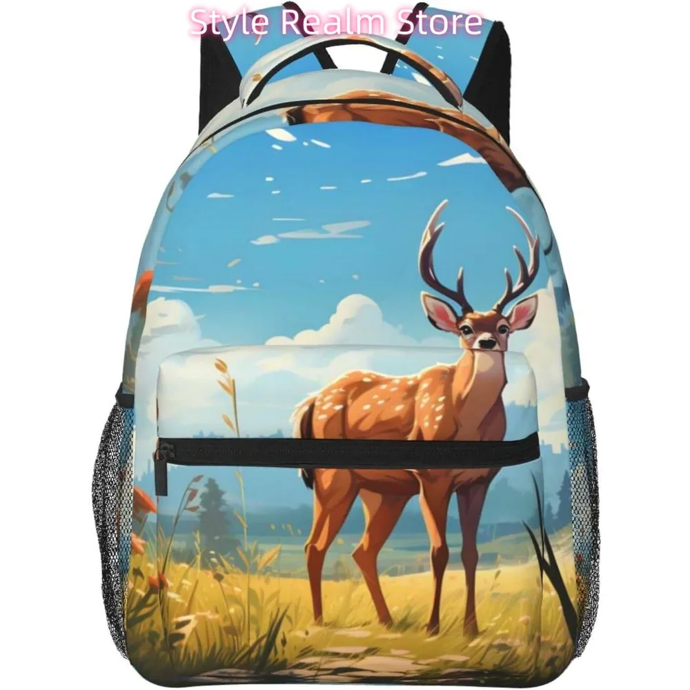 

Spring Forest Deer Lightweight Laptop Backpack Lightweight Multipurpose Travel Casual Daypack Unisex College Backapcks for Men W