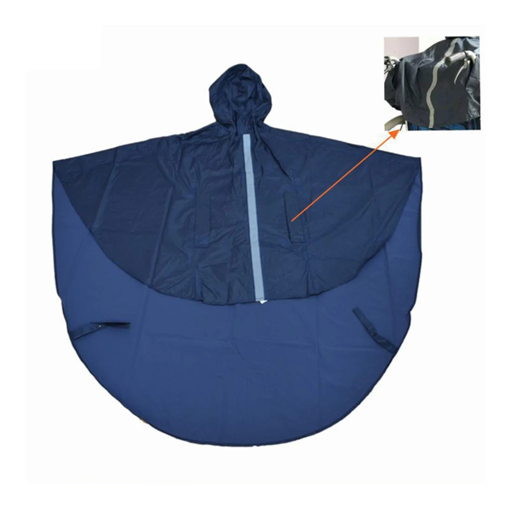 Transparent Forehead Pad Waterproof Rain Poncho For Wheelchair Users Waterproof Fabric Raincoat Blue