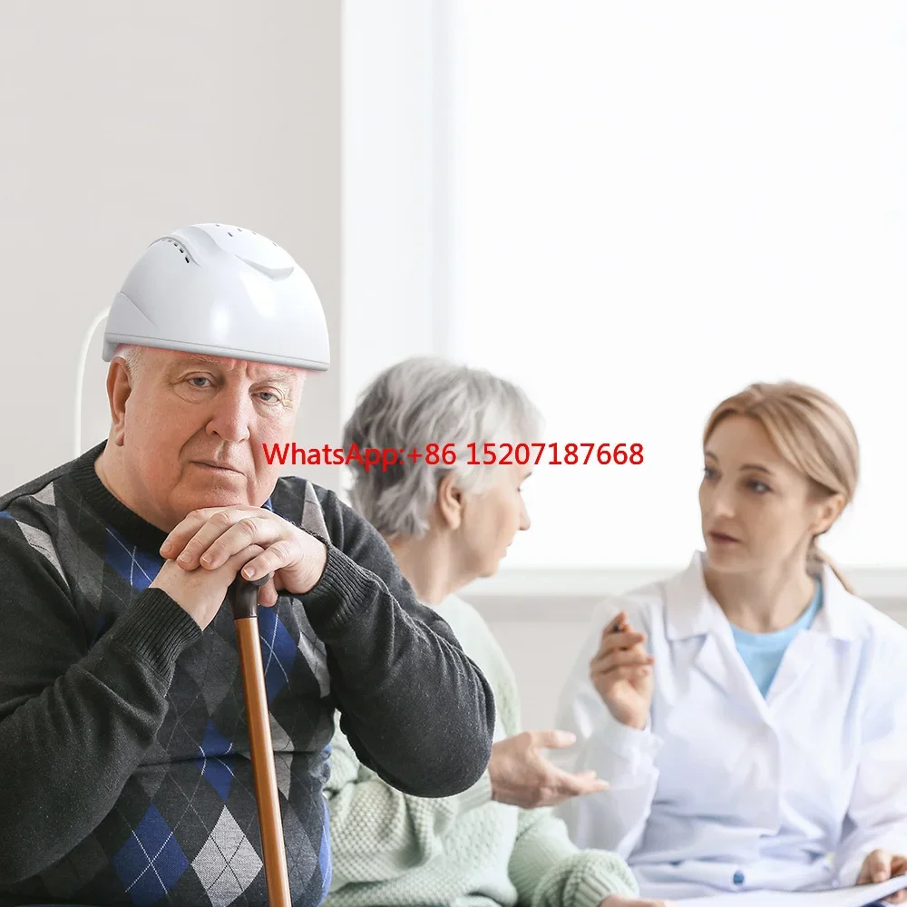 

Transcranial Magnetic Brain Neuron Stimulation Helmet Near Infrared LED Photobiomodulation Helmet