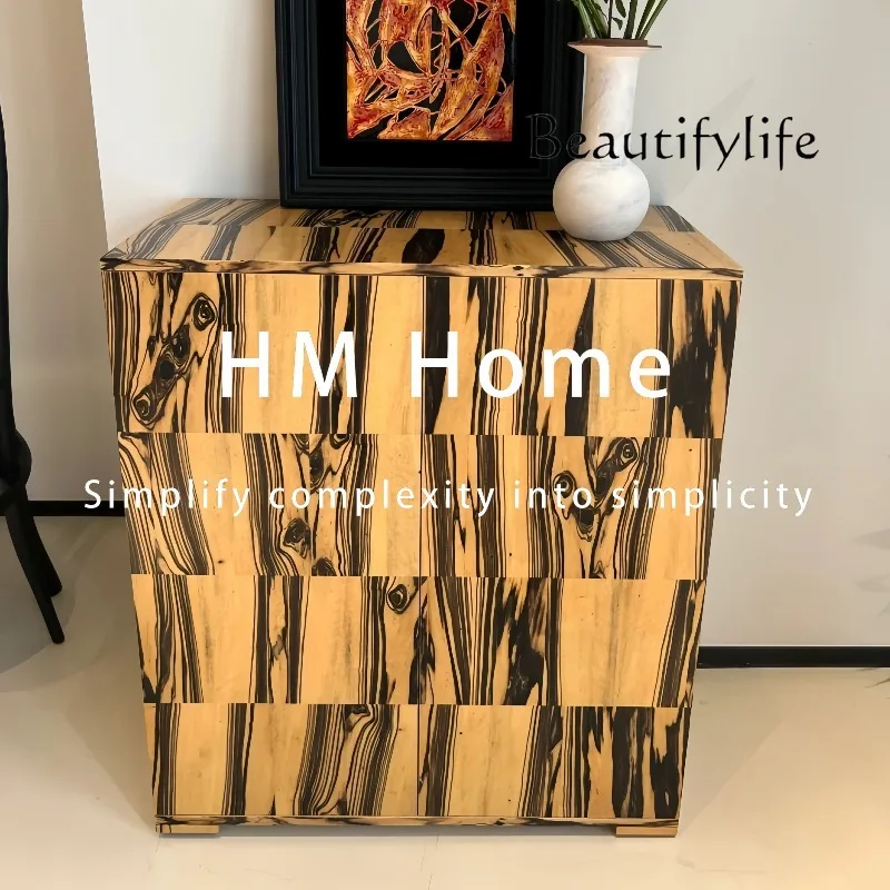 خزانة دلو من الخشب الصلب في العصور الوسطى، خزانة تخزين بتصميم لوحة حبر منزلية فاخرة وخفيفة الوزن #2