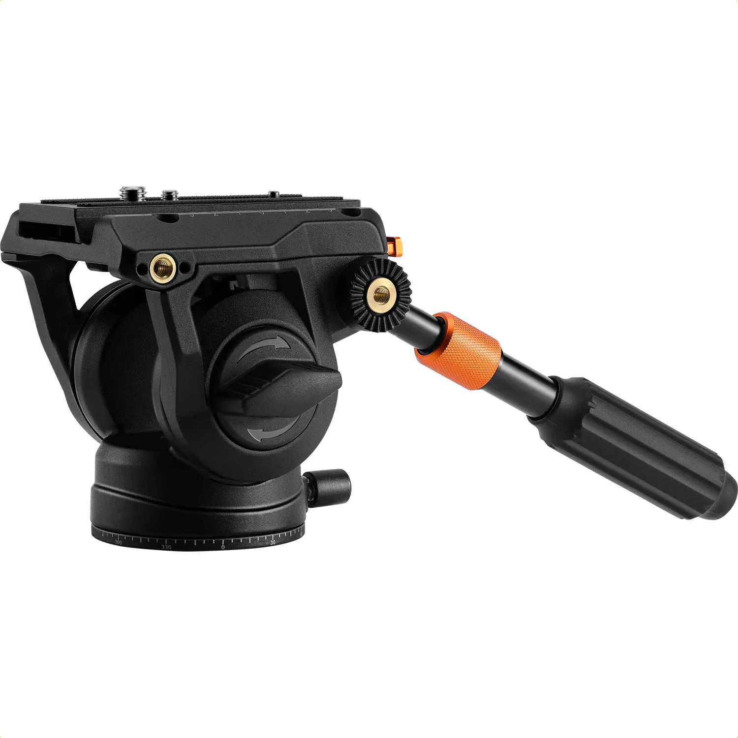 K&F CONCEPT Fluid Head Lichtgewicht Fluid Video Head Zijdezacht, Stabiel Statiefkop Bevestiging Max. Belasting 17,6 lbs/8 kg