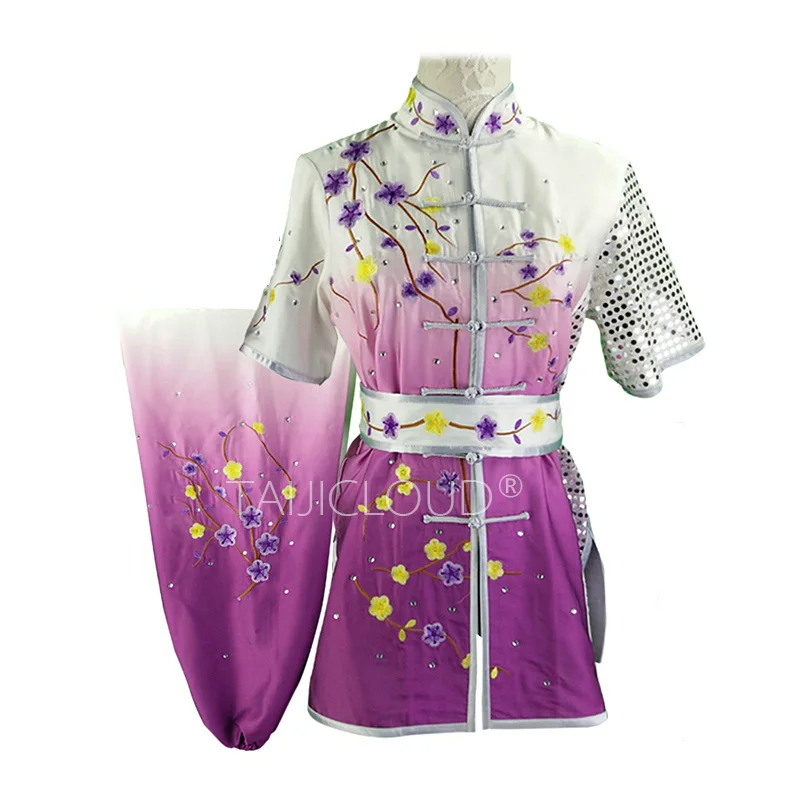 

Martial Arts Competition Performance and Competition Colorful Clothing with Embroidered Plum Blossoms, Adult and Children