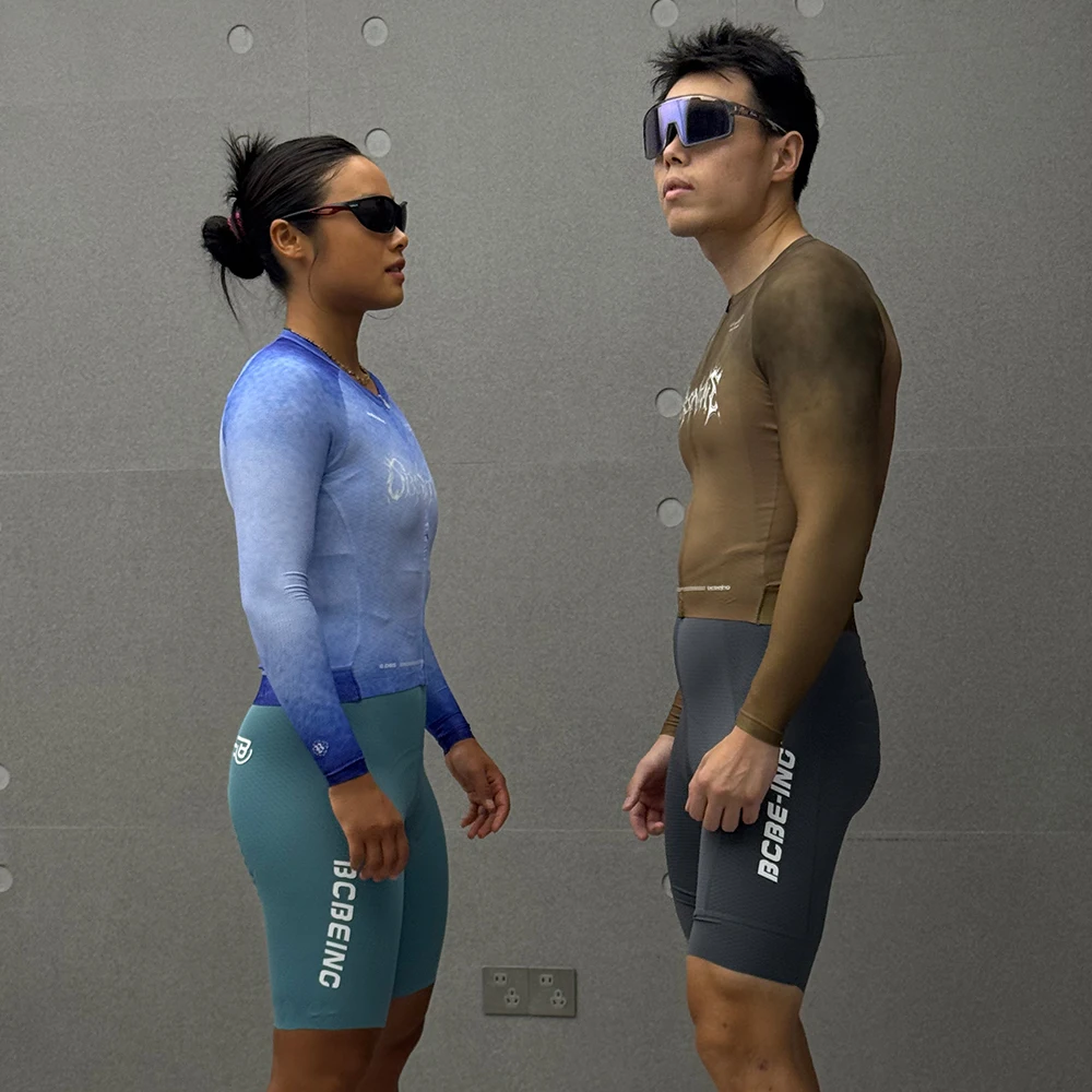 BCBE-ING Gothic Herren Damen Radsporttrikot Langarm Leichtgewicht RACE Fit Schnelltrocknend Atmungsaktiv Fahrradtrikot Kleine Größe YKK Reißverschluss – Detail 4