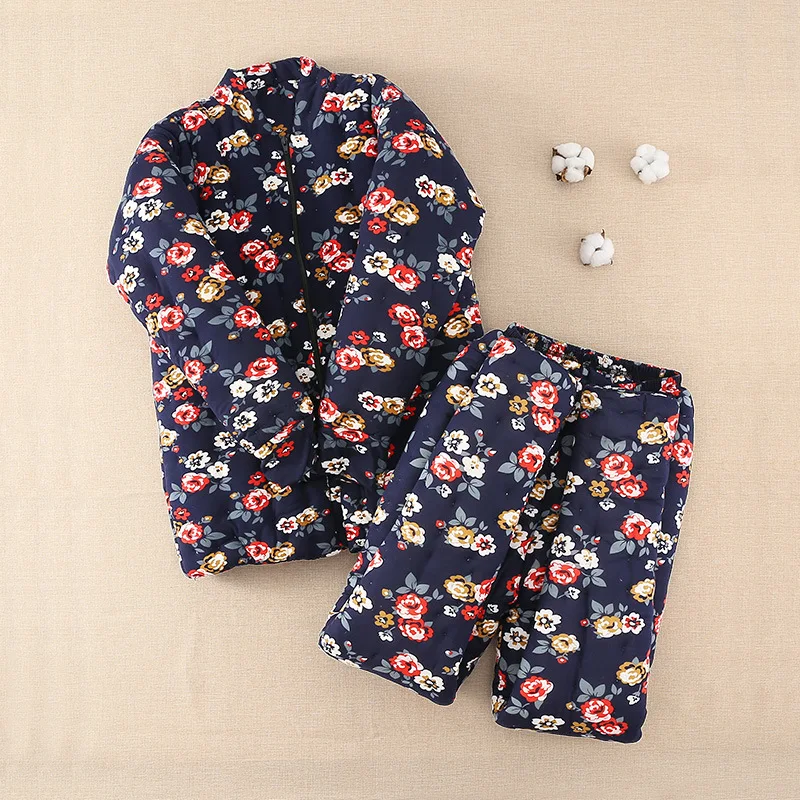 Pure Handmade Cotton-padded Jacket Trousers Women Thickened Warm High-waisted Warm Trousers Middle-aged Elderly People Winter
