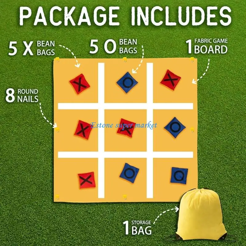 090B Bean Bag Toss X O Set with Portable Throwing Mat, Toss Bags, Stakes and Storage Carry Bag for Lawn Gatherings, Beach Use view 3