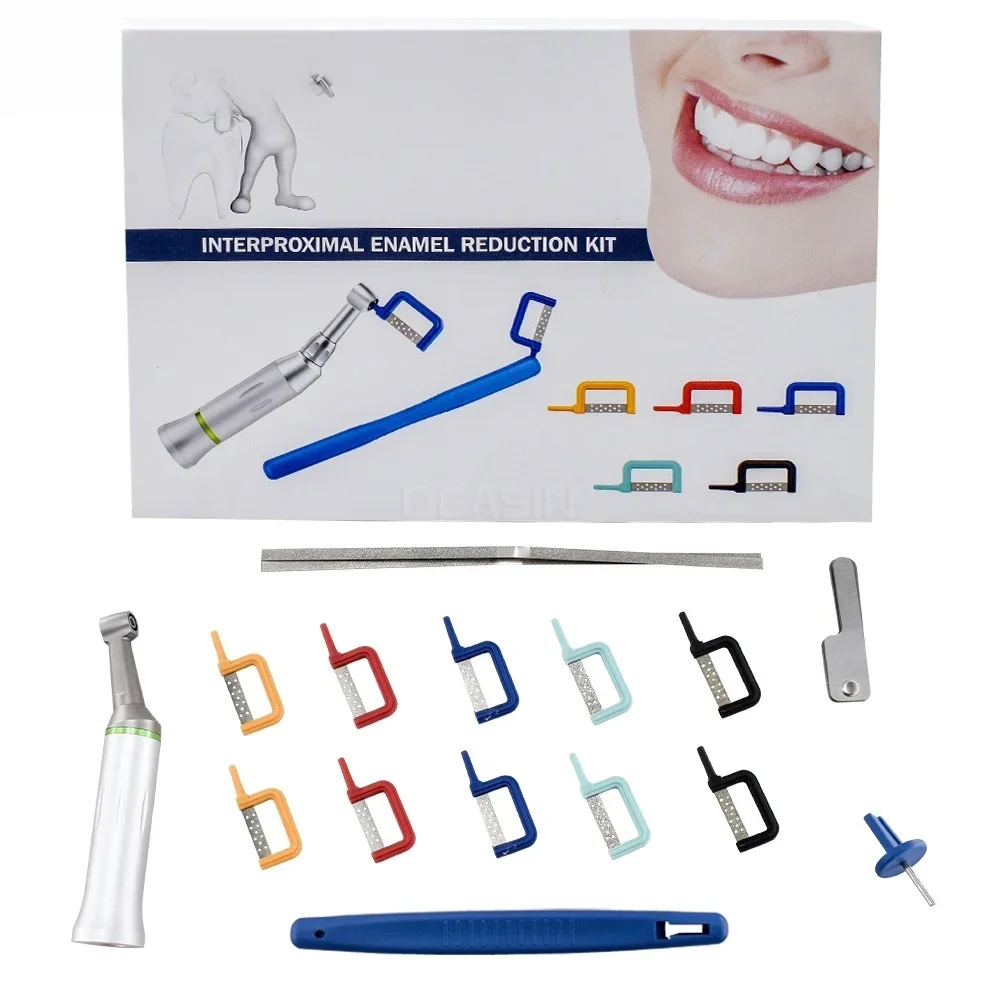 Dental IPR System Reciprocating Interproximal Enamel Reduction Kit, Electric Contra Angle Handpiece with 10Pcs Automatic Strips