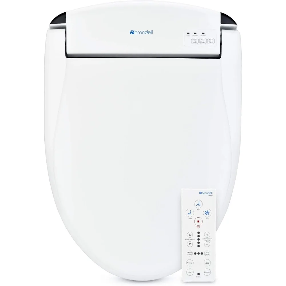 Swash SE600 Bidet Toilet Seat, Fits Elongated Toilets,White-Oscillating Stainless-Steel Nozzle,Warm Air Dryer,Ambient Nightlight