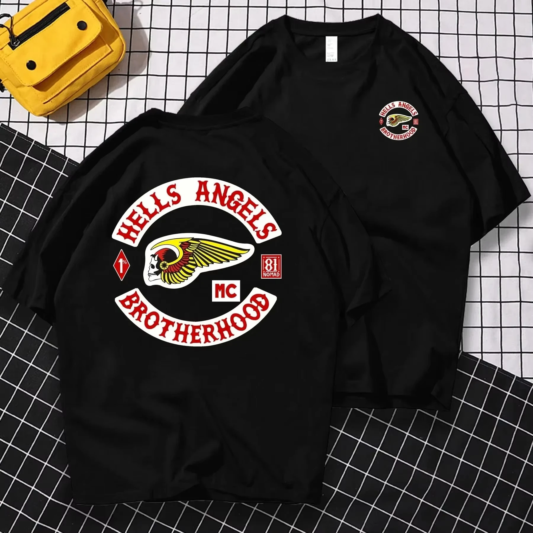 Summer Pure Cotton Tees Men T Shirt Casual Oversized Hells Angels Brotherhood Motorcycle Club T-shirt Men Tshirts Graphic S-4XL