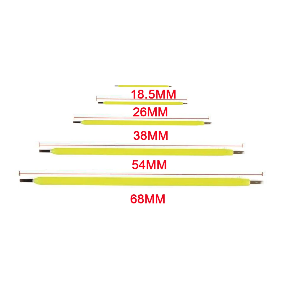 10PCS LED Filament DC3V 18.5mm 26mm 38mm 54mm 68mm COB Ceramic Hard LED Filament DIY Edison Bulb Diode Incandescent Light Decor