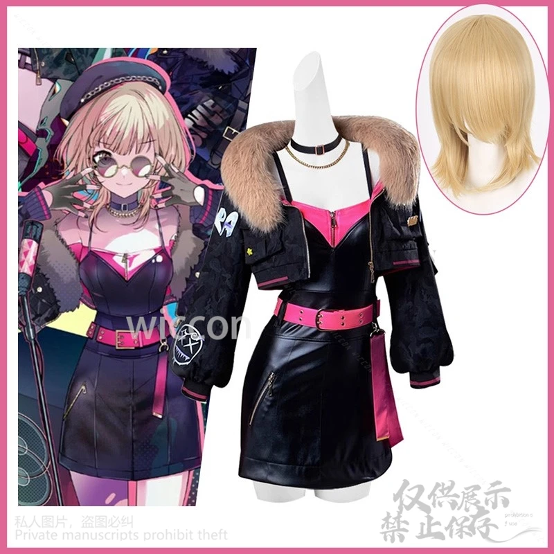 أنيمي لعبة PJSK مشروع Sekai الملونة المرحلة الجديدة الترا C مخصصة Azusawa Kohane هالوين لوليتا موحدة كوس فستان الباروكات