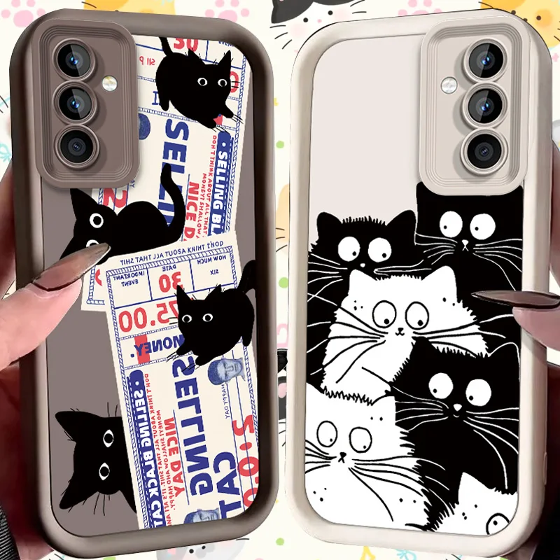 

Stamp Cat Case for Samsung Galaxy S25 Ultra Plus S24 S23 S22 S21 S20 FE A73 A72 A71 A56 A55 A54 5G A52 A52S A51 4G Back Cover