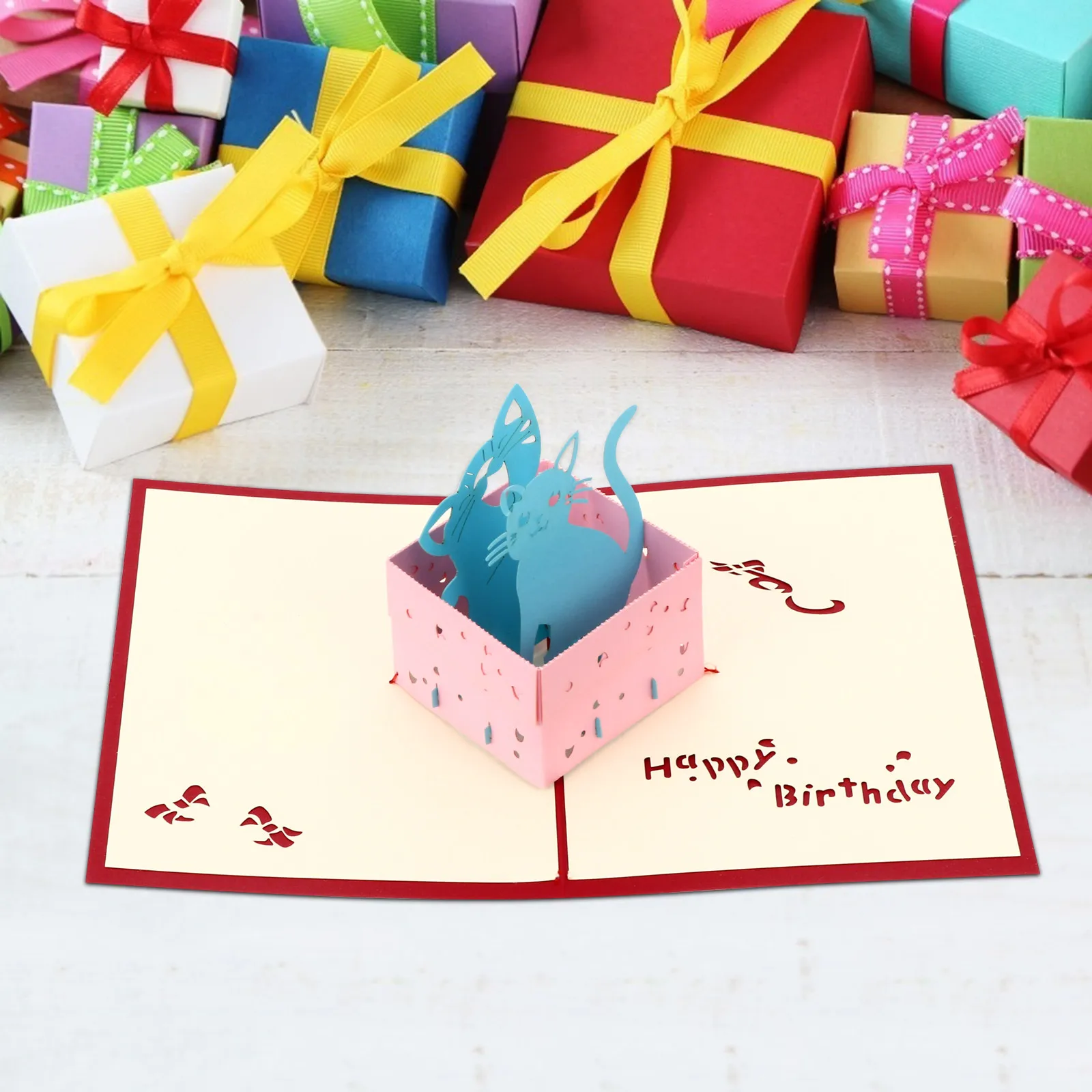 

1 шт. 3D открытка-сюрприз с кошкой, поздравительная открытка на день рождения, ручная работа, изысканное бумажное изделие, декоративный подарок для друзей, семьи, детей