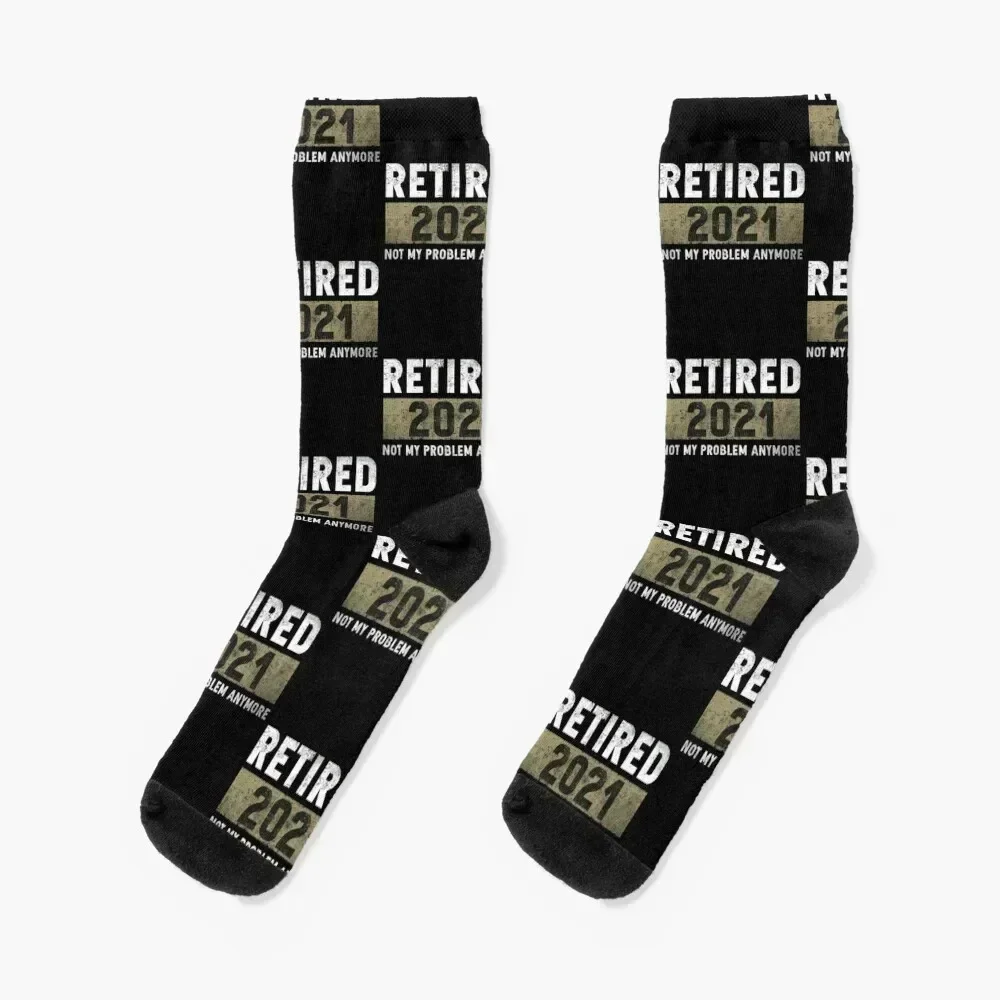 

Retired 2021 Not My Problem Anymore Socks christmass gift japanese fashion anti slip football Socks Female Men's
