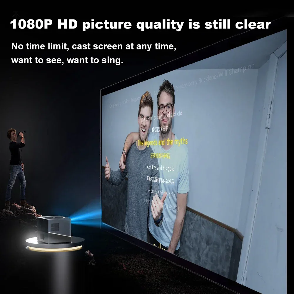 Sainyer Karaoke Projector 1080P Home Karaoke Room KTV Machine Portable Speaker Projector