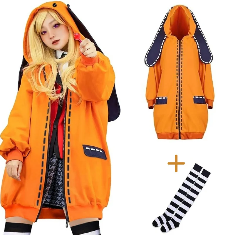 

Anime Cosplay Costume Bunny Ears Hoodie Hooded Jacket Coat Women Girl