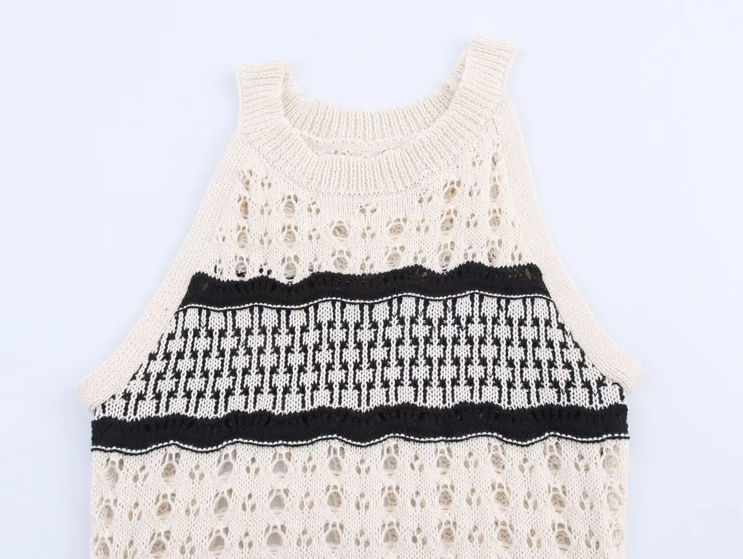 

Dave&Di French Country Lazy Knitted Striped Dress Women's Summer Sleeveless Vest Dress Summer Dress Women Tank Dress