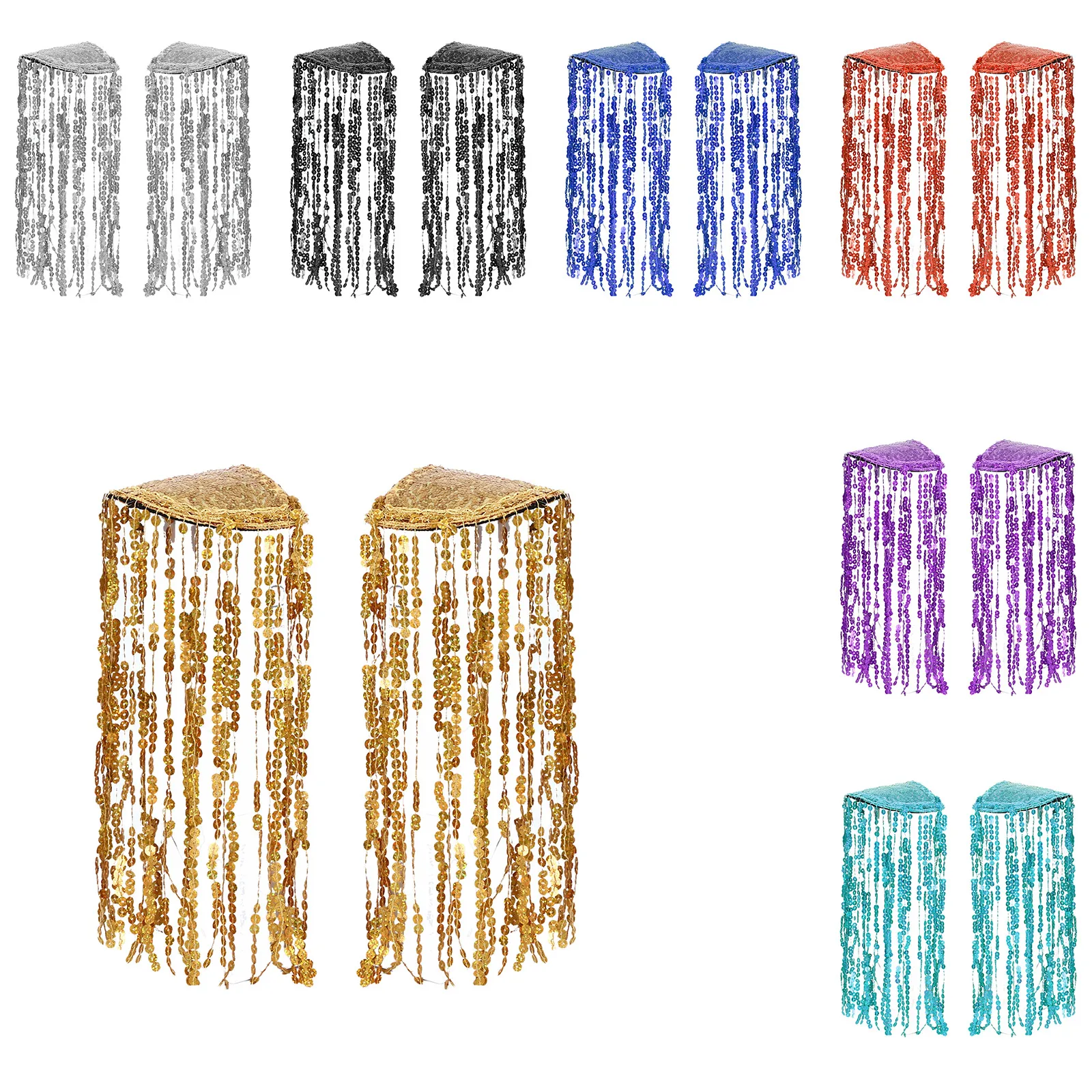 Women Men Shiny Tassel Sequins Epaulet Shoulder Badge for Clothes Punk Coat Suit DIY Tassel Shoulder Clips Appliques 1 Pair