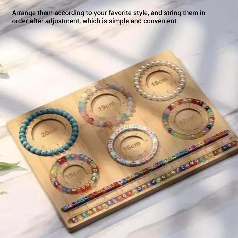 Wood Color Jewelry Making Bead Board Solid Wood 26.5*20*1cm Bracelet Beading Board Jewelry Design Tray For Handcraft