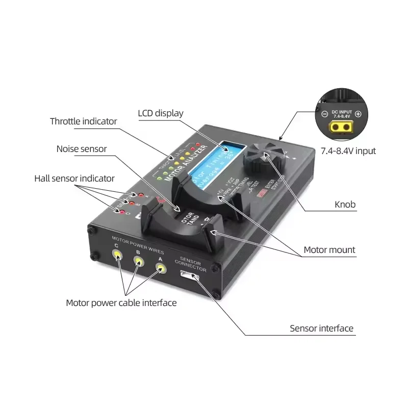 جهاز اختبار تحليل المحرك SKYRC، نموذج السيارة، نموذج الطيران، جهاز اختبار جهد KV بدون فرش #4